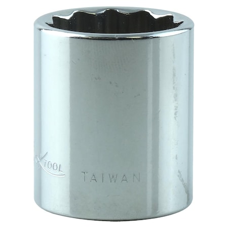 K-Tool International 3/8" Drive, 21mm Metric Socket, 12 Points, Chrome, Shallow, 3/8"Dr, 21mm KTI-27521